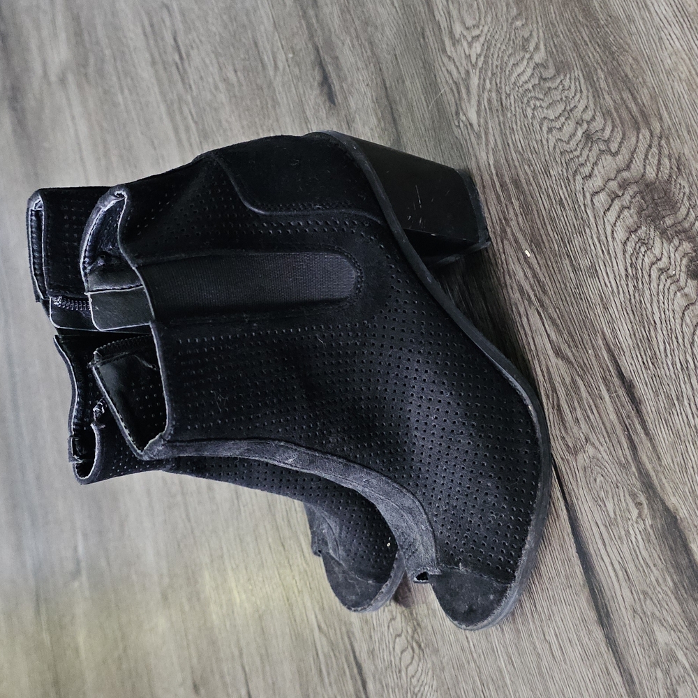 Black Perforated Ankle Boots